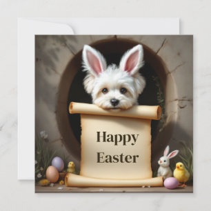 Cartão De Festividades O cão Bichon Frise e a mensagem