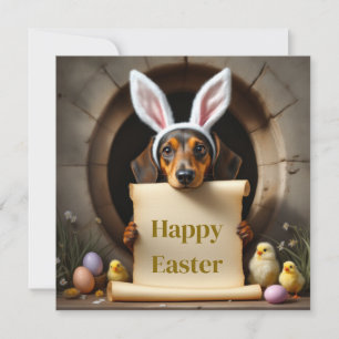 Cartão De Festividades O cão Dachshund e a mensagem