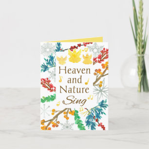 Cartão De Festividades O Céu e a Natureza Cantam Anjos Religiosos
