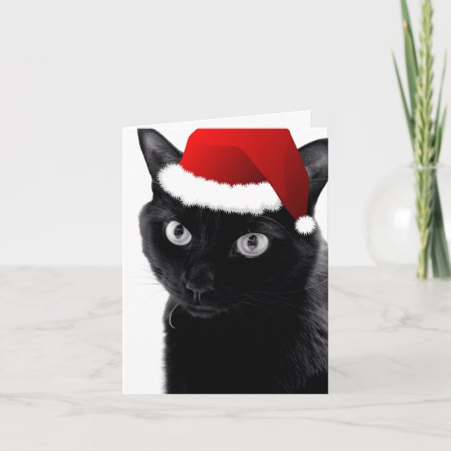Cartão De Festividades O Christmas Tree Cat Card (Frente)