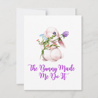Cartão De Festividades O coelho me fez fazer isso em um