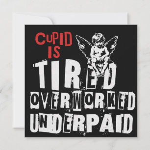 Cartão De Festividades O Cupido Está Cansado