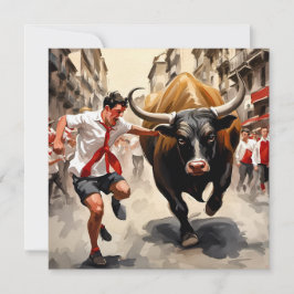 Cartão De Festividades O desfile de San Fermin na Espanha