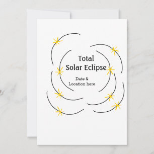 Cartão De Festividades O eclipse solar total adiciona data local metade d