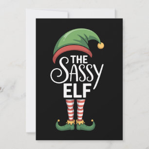Cartão De Festividades O Elfo Sassy Natal Xmas Férias Família