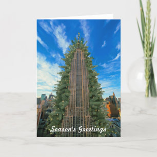 Cartão De Festividades O Empire State Building Morphed na árvore de Nata