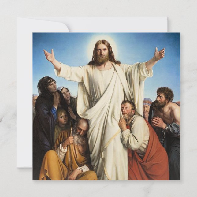 Cartão De Festividades O famoso trabalho de arte do Carl Bloch, Consolato (Frente)