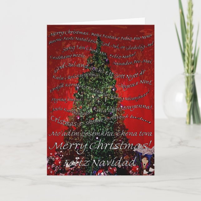 Cartão De Festividades O Feliz Natal arredonda o mundo (Frente)