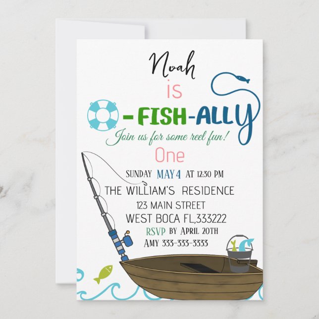 Cartão De Festividades O-Fish-Ally One Fisheries Aniversário (Frente)
