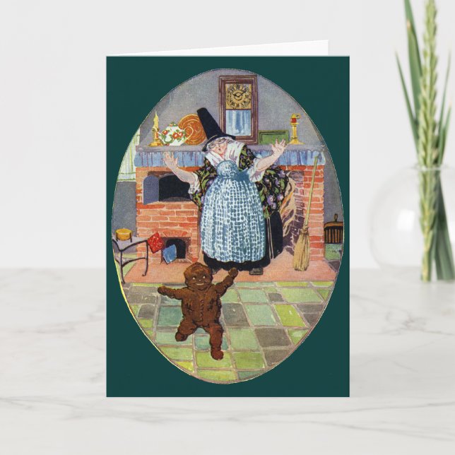 Cartão De Festividades O Garoto Gingerpão salta do forno (Frente)