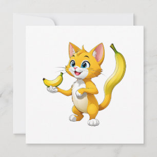 Cartão De Festividades "O Gatinho vai para as bananas"