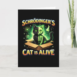 Cartão De Festividades O Gato Curioso de Schrödinger