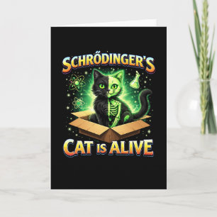 Cartão De Festividades O Gato Curioso de Schrödinger