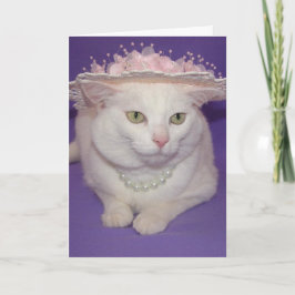 Cartão De Festividades O Gato Pequeno que Queria ir à Páscoa da Igreja