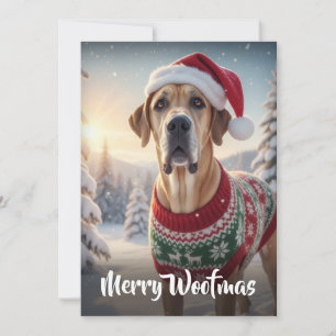 Cartão De Festividades O Grande Dane Dog Feliz Woofmas