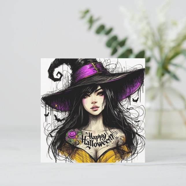 Cartão De Festividades O Halloween Acabou de Ficar Mais Bruxo com 'Feliz  (Em pé/Frente)