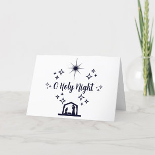 Cartão De Festividades O Holy Night Tipografia Minimalista de Natal