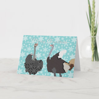 Cartão De Festividades O' Holy Ostrich Christmas Greeting