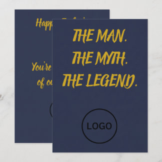 Cartão De Festividades O Homem O Mito A Lenda Azul Marinho Dourado Script