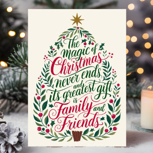 Cartão De Festividades O Magia do Natal Família e Amigos