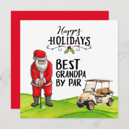 Cartão De Festividades O melhor avô de Par para o Natal com Papai Noel