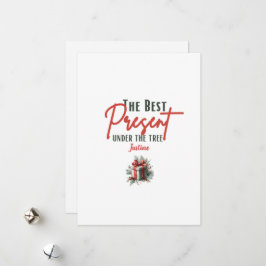 Cartão De Festividades O melhor presente sob a árvore, Natal personalizáv