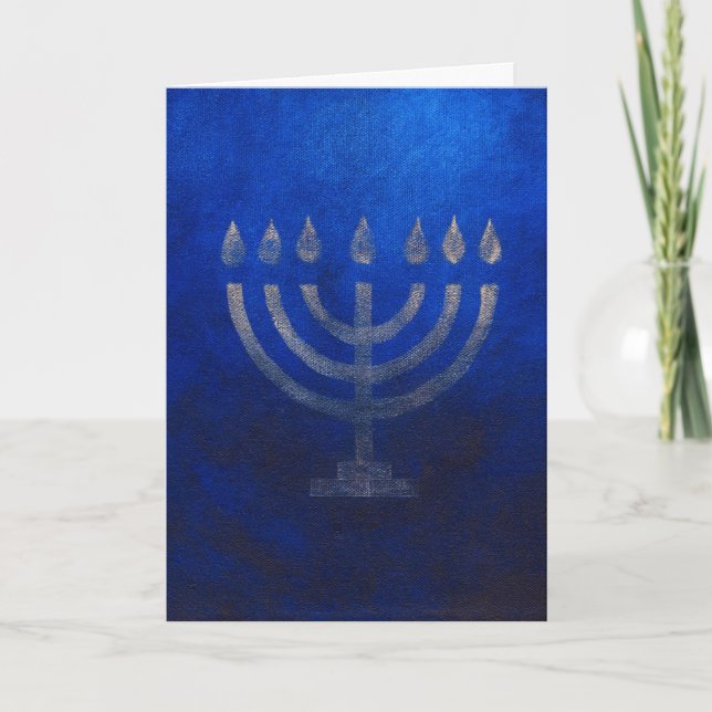 Cartão De Festividades O Menorah (Frente)