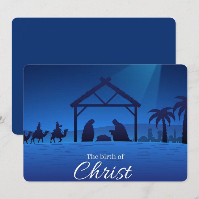 Cartão De Festividades O Nascimento de Cristo (Frente/Verso)