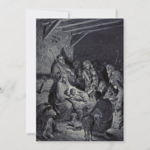 Cartão De Festividades O Nascimento de Jesus por Gustave Doré Tinta Vitor