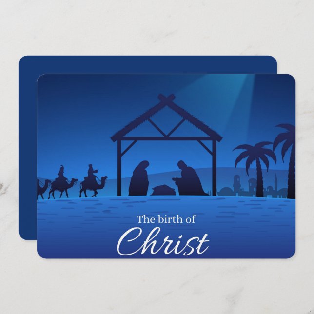 Cartão De Festividades O Nascimento do Cristo (Frente/Verso)