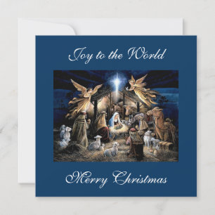 Cartão De Festividades O Nascimento do Menino Jesus Saudações de Natal