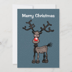 Cartão De Festividades O Natal Alegre de Rudolph