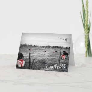 Cartão De Festividades O Natal de uma vaca - lugar genérico