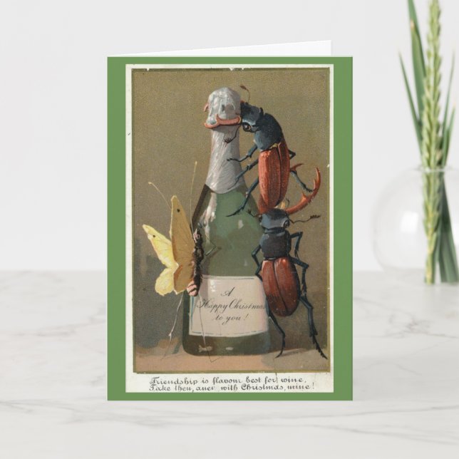 Cartão De Festividades O Natal dos Insetos (Frente)