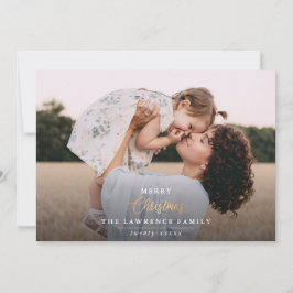 Cartão De Festividades O Natal é Dourado | Foto do quadro marinho Moderno