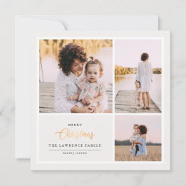 Cartão De Festividades O Natal é Dourado | Ivory Modern 3 feriados