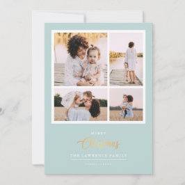 Cartão De Festividades O Natal é Dourado | Mint Modern 4 festas