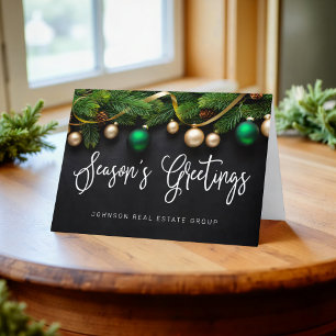 Cartão De Festividades O negócio de saudações de Pine de Natal