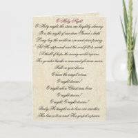 O Night Divine Song Hymn Lyrics Christmas Card