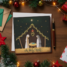 Cartão De Festividades Ó Noite Santa Manjedoura Natal Inspiração