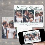 Cartão De Festividades O Nosso Primeiro Natal Casado, Novas Fotografias V<br><div class="desc">Enviar desejos de feriado alegres como novo Sr. & Sra.! Comemore o casamento como recém-casados e compartilhe quatro das suas fotos favoritas de casamento com um cartão de feriado "Nosso Primeiro Natal Casado" personalizado de na moda. Todo o texto desta modelo é simples de personalizar para incluir qualquer texto, como...</div>
