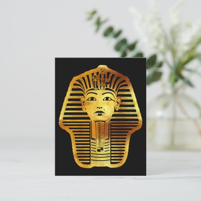 Cartão De Festividades O Ouro egípcio Tutankhamun Mask (Em pé/Frente)