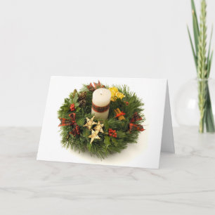 Cartão De Festividades O Papa Francis famoso Wreath Cita o Natal