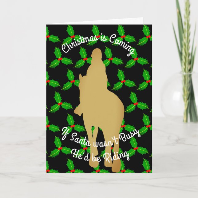 Cartão De Festividades O papai noel do Natal estaria montando (Frente)