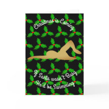 O papai noel do Natal estaria nadando