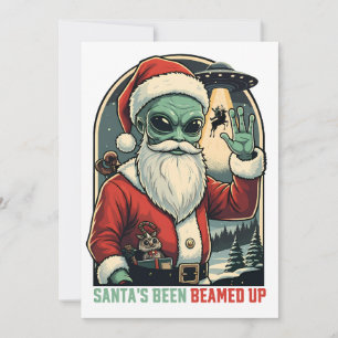 Cartão De Festividades O Papai Noel Foi Levado Para Cima