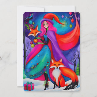 Cartão De Festividades O Papel de Carta de Natal da Bruxa de Natal 11