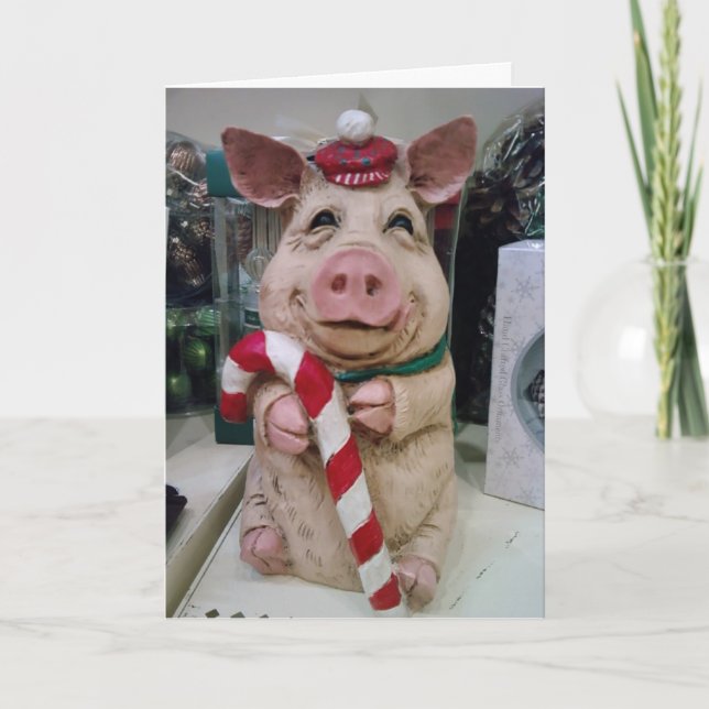 CARTÃO DE FESTIVIDADES **O PIG DE NATAL*** DESEJA MELHOR NATAL (Frente)