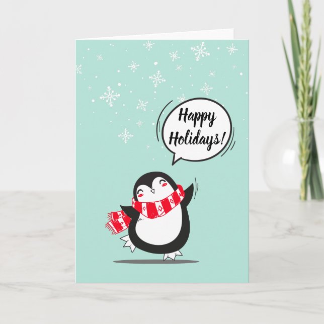 Cartão De Festividades O pinguim cômodo (Frente)