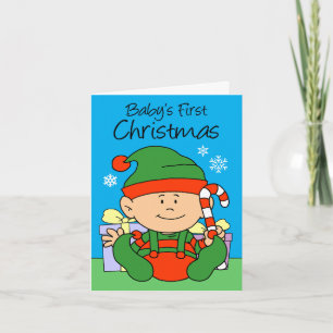 Cartão De Festividades O primeiro Elf de Natal do Bebê